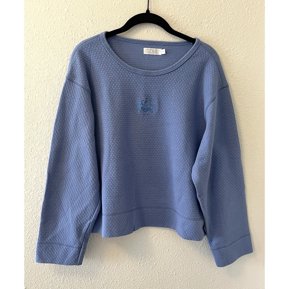 Vintage 90's Sweatshirt Women's Size M Boxy Oversized Aspen Periwinkle Twee SDI